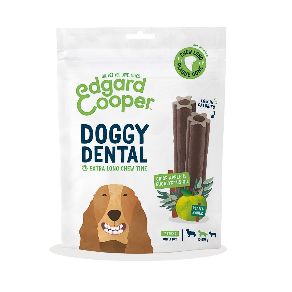 Dentalsticks fra Doggy Dental Æble & Eucalyptus | Medium, også god til hvalpe og allergihunde