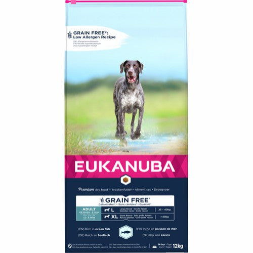Eukanuba Kornfri tørfoder til store hunde, 12kg