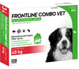 Frontline Combo Vet 3-pak til behandling mod lopper, flåter og lus på hunde >40 kg hunde er et veterinæranbefalet produkt specielt designet til hunde, der vejer op til 40 kg. Denne kraftfulde og effektive løsning giver omfattende beskyttelse mod lopper og flåter og sikrer, at din elskede hund forbliver beskyttet.