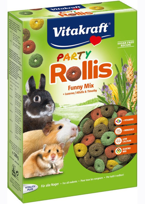 Rollis Party - den perfekte tilskudsfoder snack til marsvin. Mærke: Vitakraft