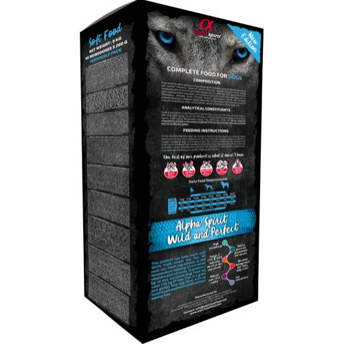Hundefoder, fisk, i portionspakker 200g, kan også bruges som træningsgodbidder! semi bløde Alphaspirit, kornfri