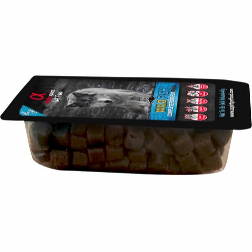 Hundefoder, fisk, i portionspakker 200g, kan også bruges som træningsgodbidder! semi bløde Alphaspirit, kornfri