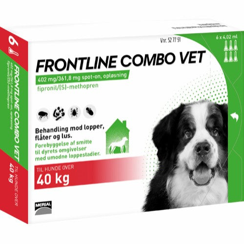Frontline Combo Vet 6-pak til behandling mod lopper, flåter og lus på hunde >40 kg hunde