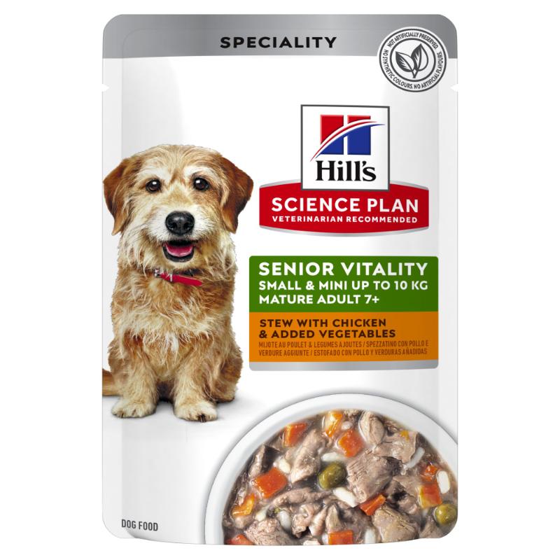 Hill's SP hundevådfoder til voksne senior hunde- Small & Mini Chicken 12x80g