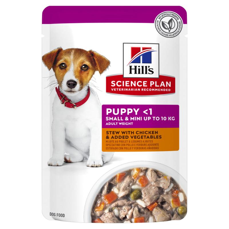 HILL'S SCIENCE PLAN Puppy Small & Mini Stews til hvalpe med Kylling & tilsatte grøntsager