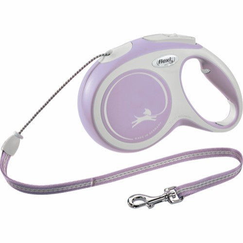 Flexi New Comfort, udtrækkelig hundesnor. Rosa rund line