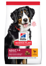 Hills Science Plan 12kg tørfoder m /kylling. Til voksne store hunde 1 > 5 år er specielt udviklet til voksne hunde. Fremstillet med ingredienser af høj kvalitet, dette hundefoder giver essentielle næringsstoffer til at understøtte overordnet sundhed og velvære. Den er velegnet til voksen