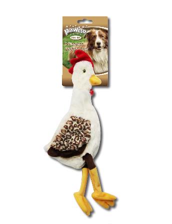 Et pawise Hundebamse-legetøj lavet af plys/fyldt materiale, med et kyllingedesign.