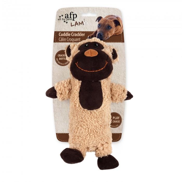 Beskrivelse: En afp hundelegetøj i plys/stof med en brun og sort Bamse til hunden, rebbamse med piv 46cm teddybjørn.
