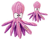 Kong Cuteseas blæksprutte hundelegetøj i pink og lilla.