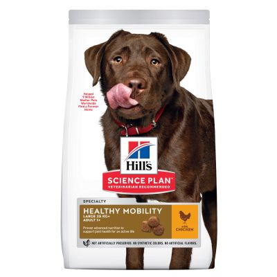Hills Science Plan Canine Adult Healthy Mobility Stort hundefoder med kylling (12 kg Hills Healthy Mobility tørfoder m/ kylling & fiskeolie til voksne store hunde).