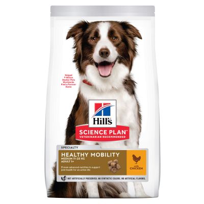 Hill's Science Plan 12 kg Hills tørfoder m/ kylling & fiskeolie. Til voksne hundefoder er en mellemstor formel, der er specielt designet til at fremme sund mobilitet hos hunde.