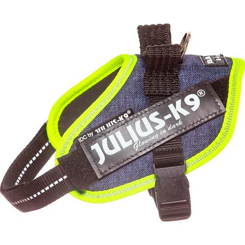 Hundesele, Julius K9 IDC sele, jeans med neon kant