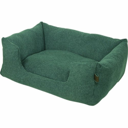 Hundeseng Fantail Snooze Botanical Green en lækker grå/grøn seng med høj kant