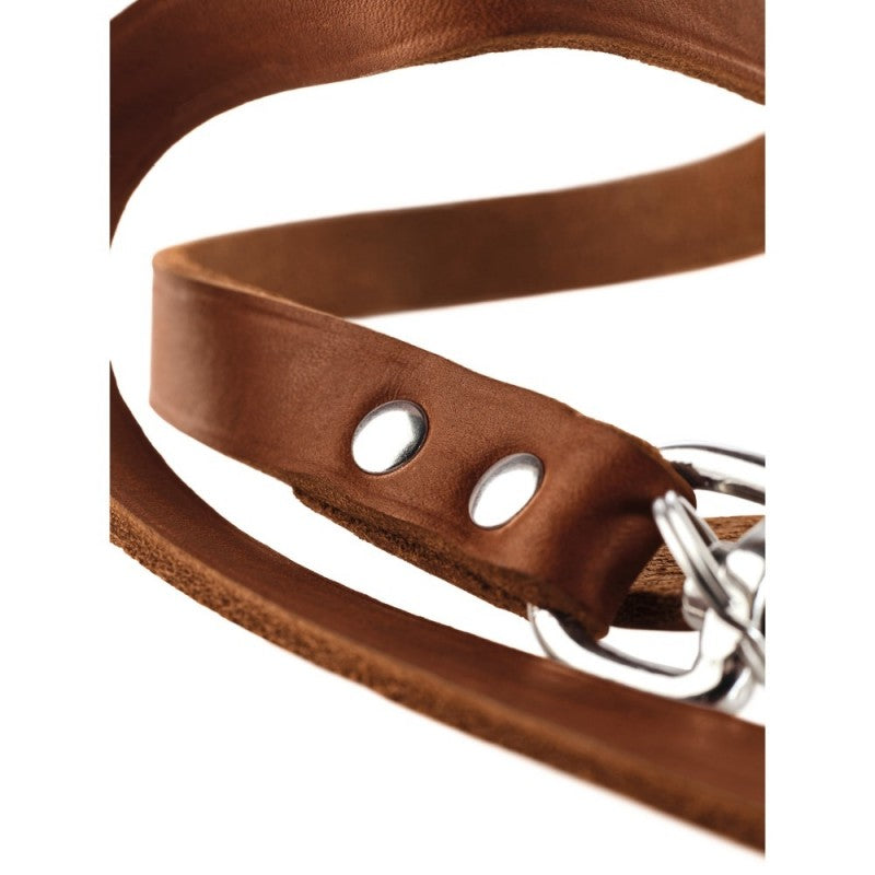 Hundesnor dressur, Hunter, ægte blødt ko læder, COGNAC