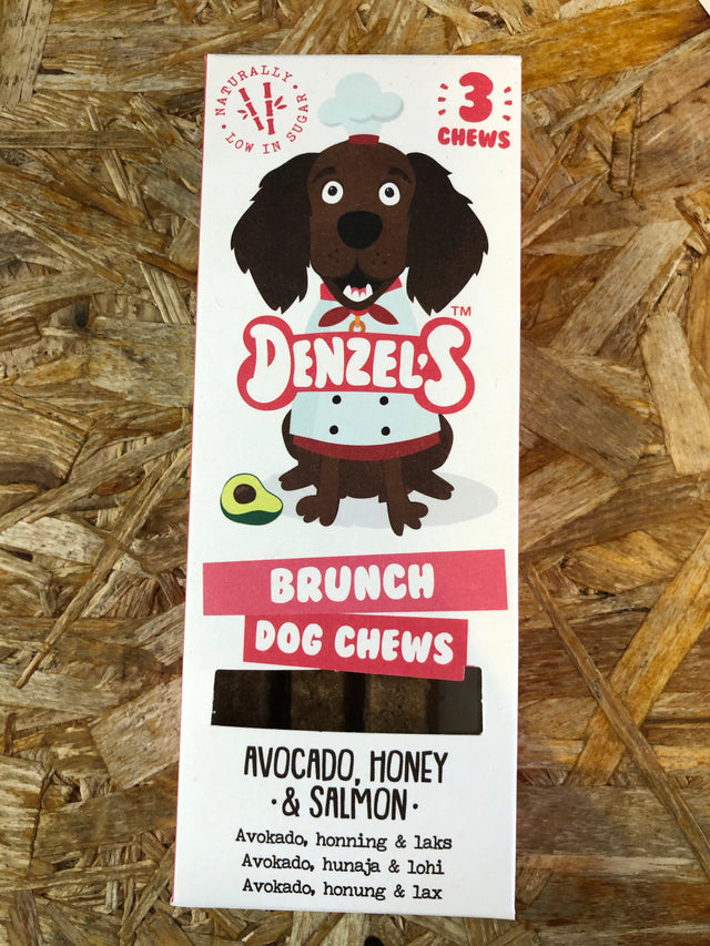 Denzels Hundegodbid kornfri, semi bløde med laks, advocado & honning hundetygger med lavt sukkerindhold.
