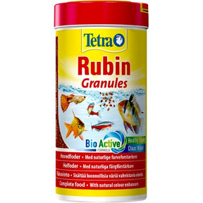 Tetra's Hormon-fri Fiskefoder TetraRubin Granulat 250 ml, beriget med C-vitamin til fisk.