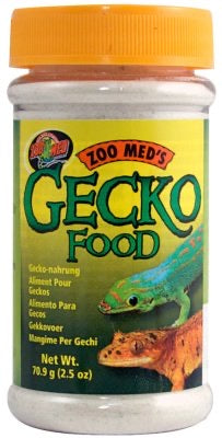 Zoo Med's Gekko foder til krone- & daggekko´er samt frugtspisende krybdyr og vitaminberiget fuldfoder til daggekkoer.