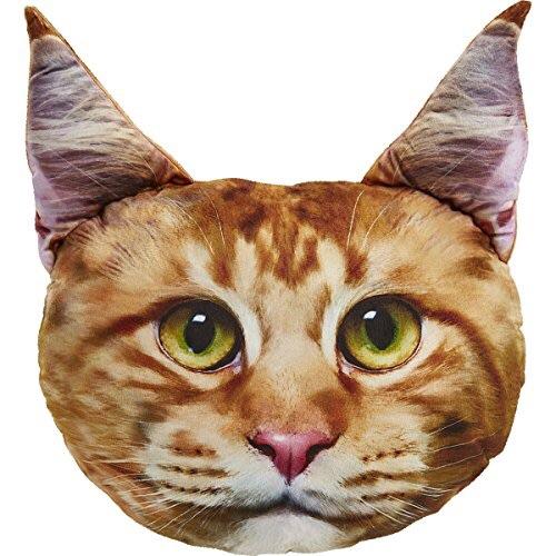 En blød pude med et katteansigt på, lavet af polyester, kaldet "Pude med Dyreprint Maine Coon Kat - Super Søde & Bløde" fra Holland.