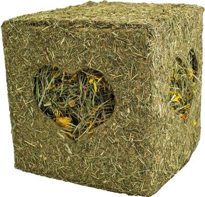 Hø kube med blomster - spiseligt legetøj