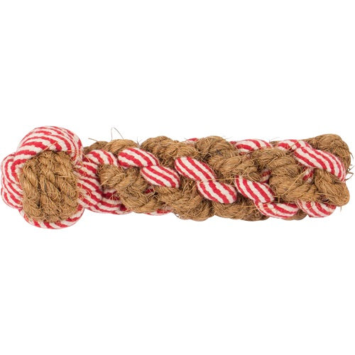 En stor Rebdummy med kokosfiber med røde og hvide striber på, fra osmedkaeledyr.dk.