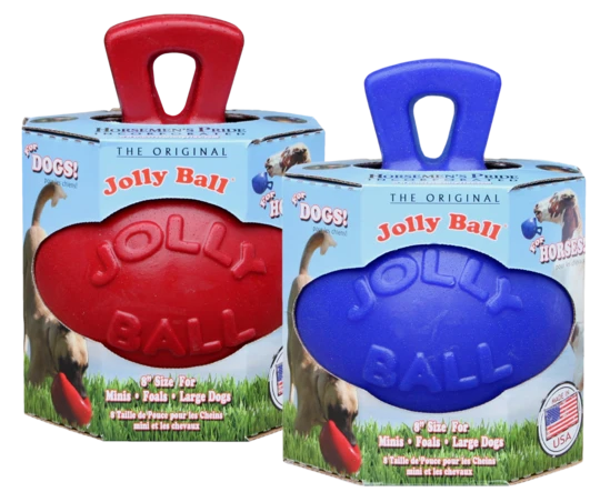 Jolly Ball med håndtag - holdbar fodbold til heste & hunde 20cm