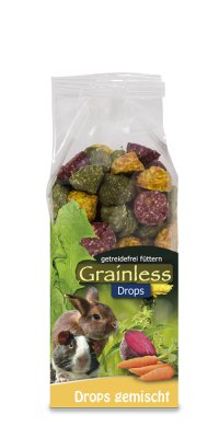 En pose Gnaversnacks fra JR farm kornfri mix små kiks godbidder med gulerødder og 100% kornfri til gnavere.