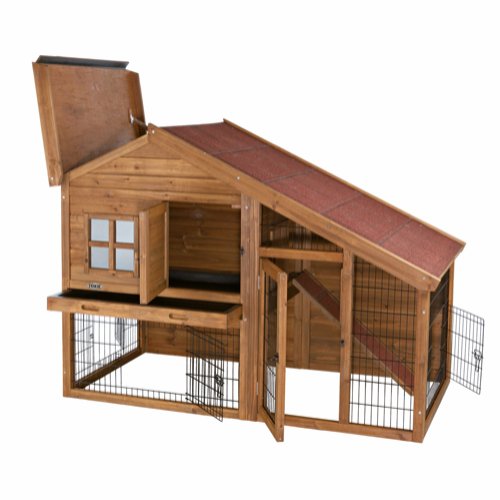 Kaninbur udendørs, lækkert bur med stor løbegård. 151x107x80 cm - Leveret gratis lige til døren
