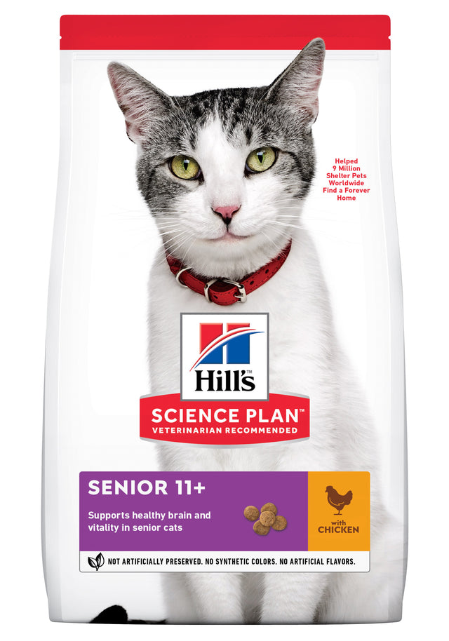 Hills Science Plan Healthy Aging kattemad med kylling til ældre +11år katte 1,5 kg, for seniorkatte i alderen 11+, med kylling.