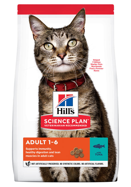 Hill's Science Plan Adult Cat Food er specielt formuleret til voksne katte. Dette højkvalitets kattefoder kombinerer Hills Optimal Care kattemad med tun. Til voksne 1 > 6 år katte for at give et lækkert og nærende måltid til din kattekammerat.