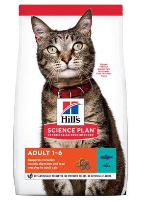 Hill's Science Plan Adult Cat Food er specielt formuleret til voksne katte. Dette højkvalitets kattefoder kombinerer Hills Optimal Care kattemad med tun. Til voksne 1 > 6 år katte for at give et lækkert og nærende måltid til din kattekammerat.