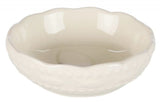 En Trixie hvid skål på hvid baggrund, med en Katteskål af keramik, smukt design.