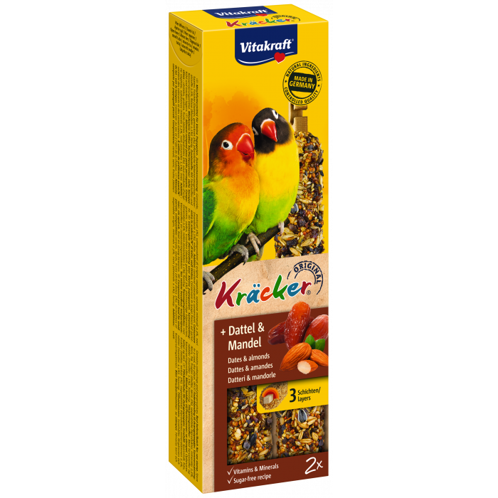 Kräcker® lækre frøstænger til dværgpapegøjer, 2-pak (nødder)