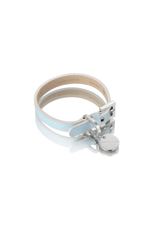 Et Stilet hundehalsbånd i ægte læder fra Hennesy & Sons Oxford Collection med en sølvlås.