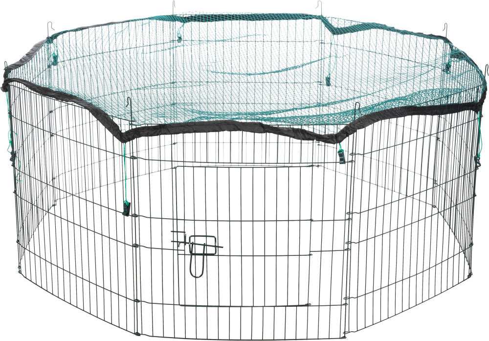 Løbegård med net, 8 elementer á 60 x 57 cm til udendørs - til  Kanin / Marsvin