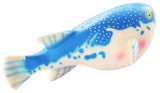 Et blåt Pivedyr 22 cm til hunde, Søde Ballonfisk legetøj på hvid baggrund. (Mærkenavn: pawise)