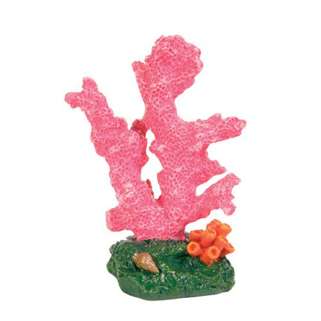 En pink Trixie Koral på en grøn akvatisk baggrund.