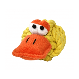 En Nuts4Knots udstoppet legetøjsand med orange øjne på en hvid baggrund.