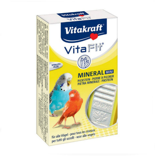 God hjælp for papegøjer' næbbet med Vitakraft VitaFit mineralsten til alle fugle med mineraler.