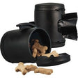 En sort beholder med hundekiks i flexi Vario Multibox, Pose- og godbidsholder, sort, til flexi Vario Hundesnor.