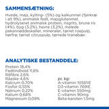 Et ernæringsmærke, der viser ingredienserne i Hills Science Plan Adult Perfect Digestion Medium med kylling og brune ris, en 12 kg hundefoder med kylling og brune ris.