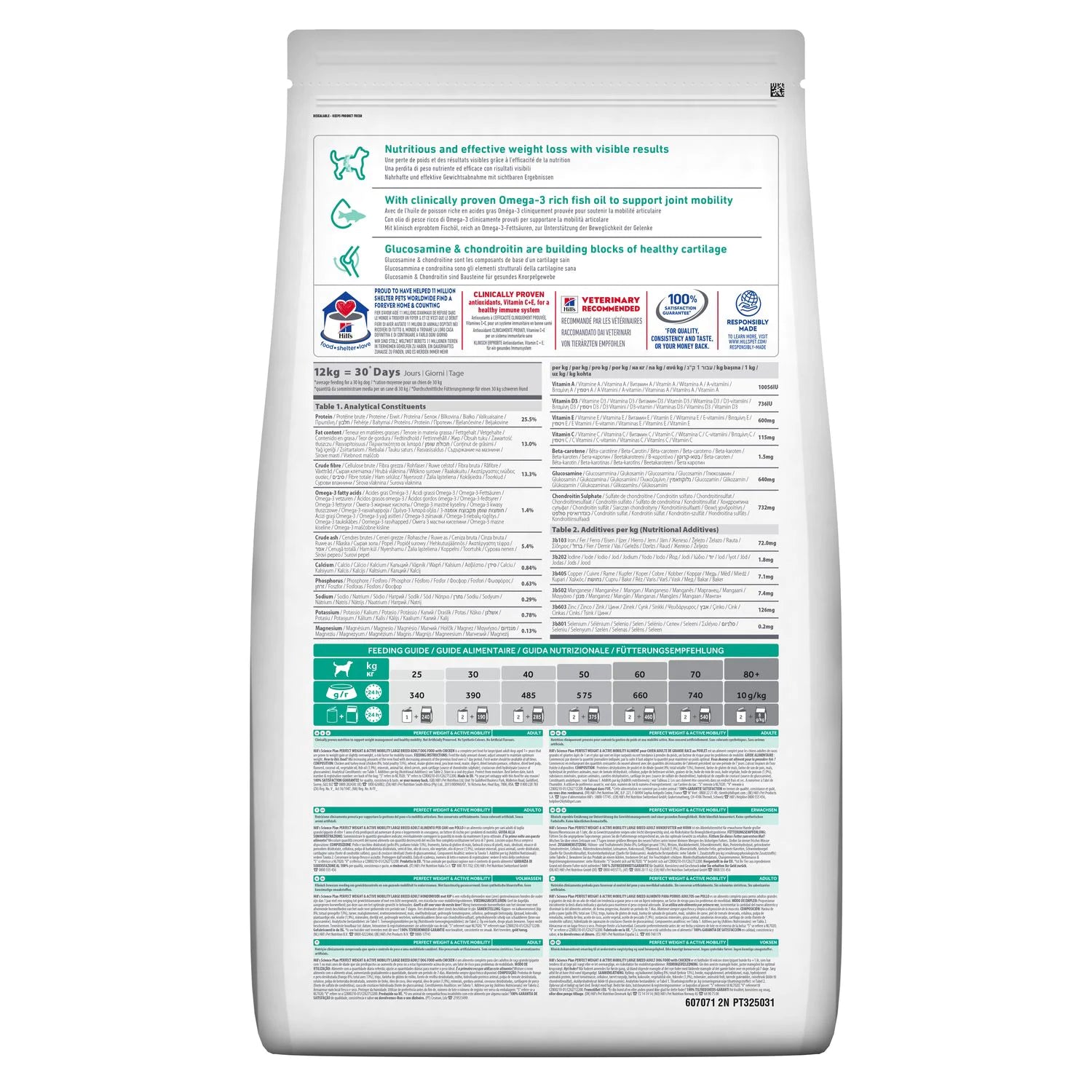 Hills tørfoder perfect weight & mobility 12kg. Til voksne store hunde
