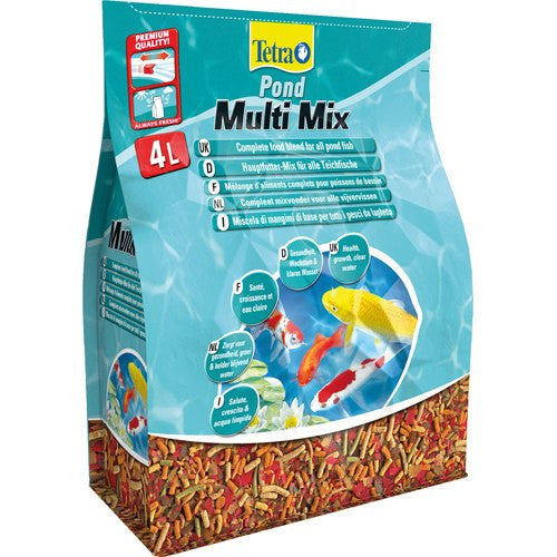 En pakke Tetra koi pond multi mix, ideel som Havedamsfoder, Hovedfoder til alle str. damfisk multimix til damfisk.