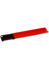 En Trimmekniv-spatel fra Kw, designet til trimning af ruhårs hunderacer, ses på en hvid baggrund i en kombination af rød og sort.