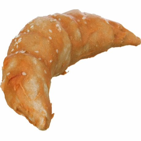 Et 11 cm halvmåneformet wienerbrød, kendt som en Kødben, Croissant 11 cm, vises på en hvid baggrund.