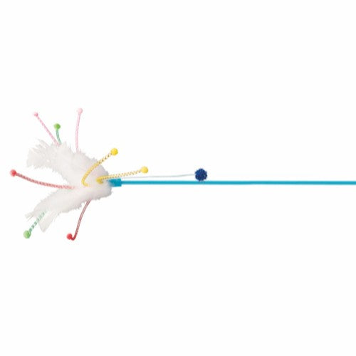 Drillepind med fjer 41 cm, assorteret farver