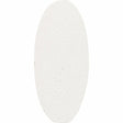 En hvid oval form på en hvid baggrund, der ligner Sepia Sten eller calcium, Trixie.
