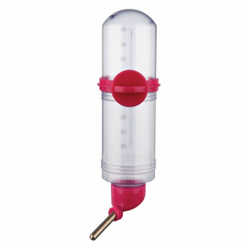 En Drikkeflaske m/skruebeslag med rødt hank. (Trixie)