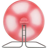 Et rødt Trixie løbehjul (Hamsterhjul) på et metalstativ.