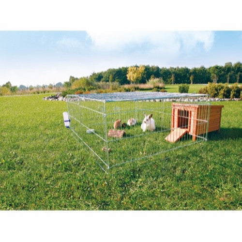 Udendørs løbegård til gnaver m. låg - 144 x 116 x 58 cm